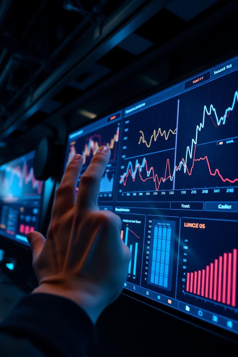 Painel digital com séries históricas e indicadores industriais